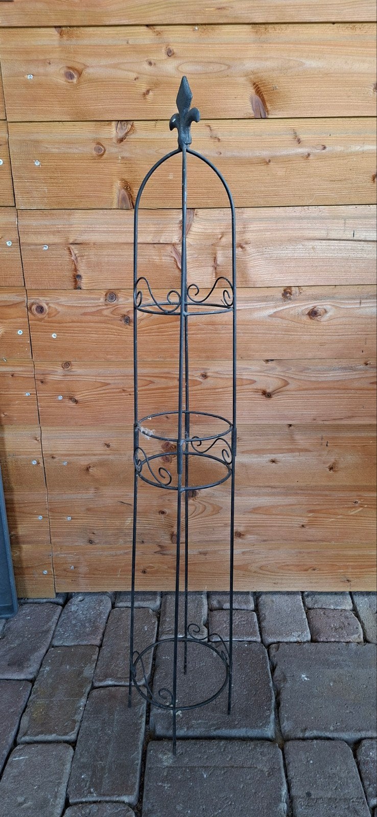 Metalen Obelisk Plantensteun - Fleur de Lis, Tuin en Terras, Volle zon, Eenjarig, Bloeit niet, Ophalen