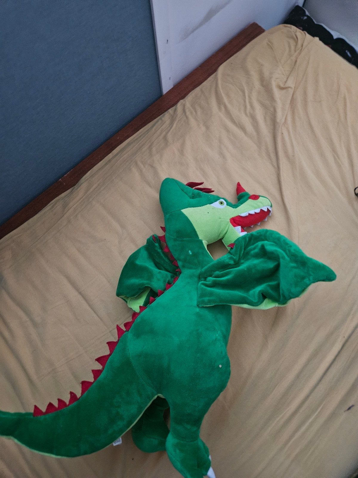 Grote groene draak knuffel - Zo goed als nieuw, Ophalen, Groen, Dinosaurus, Zo goed als nieuw