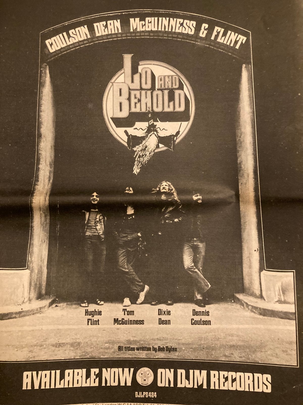 COULSON DEAN MCGUINNESS FLINT Lo And Behold A3 advertentie, Ophalen of Verzenden, Zo goed als nieuw