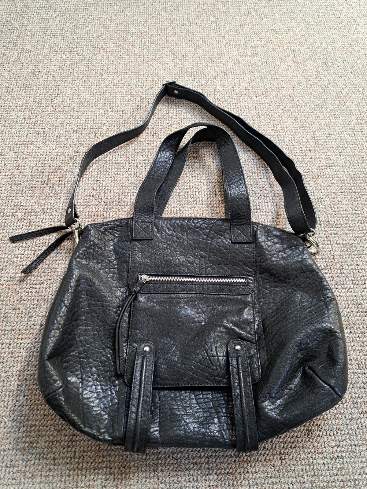 leren zwarte tas, Sieraden, Tassen en Uiterlijk, Tassen | Damestassen, Ophalen of Verzenden, Zwart, Handtas