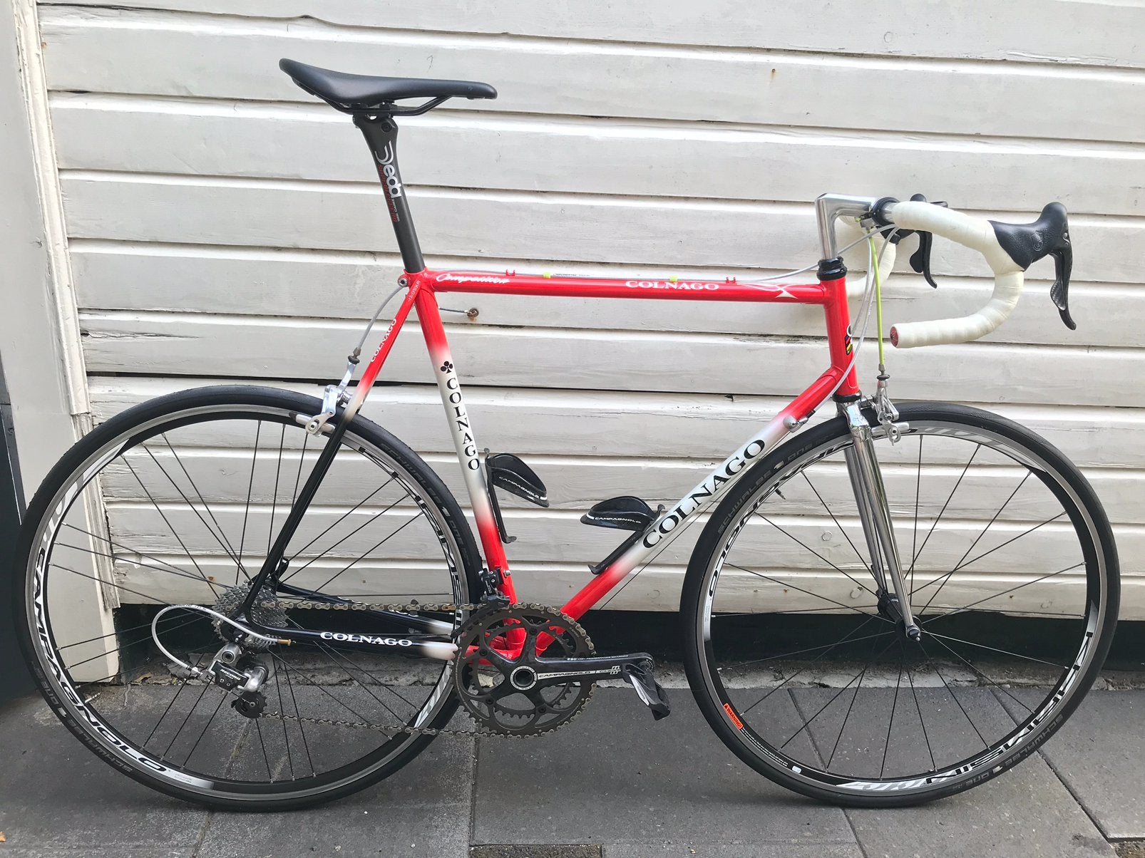 Colnago Export classic met moderne groep Campagnolo Record., 28 inch, Staal, Velgrem, Zo goed als nieuw