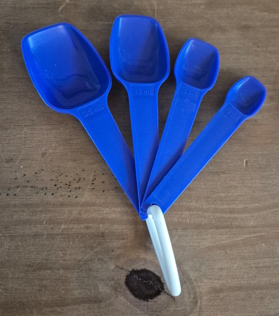 Tupperware maatlepels 2ML-5ML-15ML-25ML Paars, Ophalen of Verzenden, Zo goed als nieuw, Paars, Overige typen