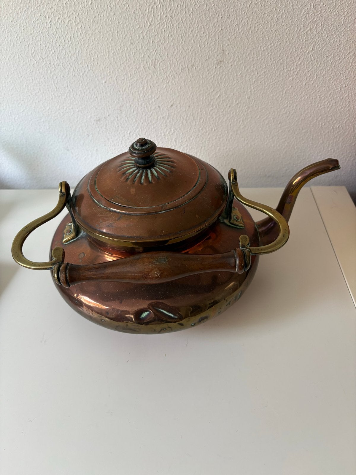 Antieke koperen theeketel - handvat ontbreekt, Ophalen of Verzenden, Koper