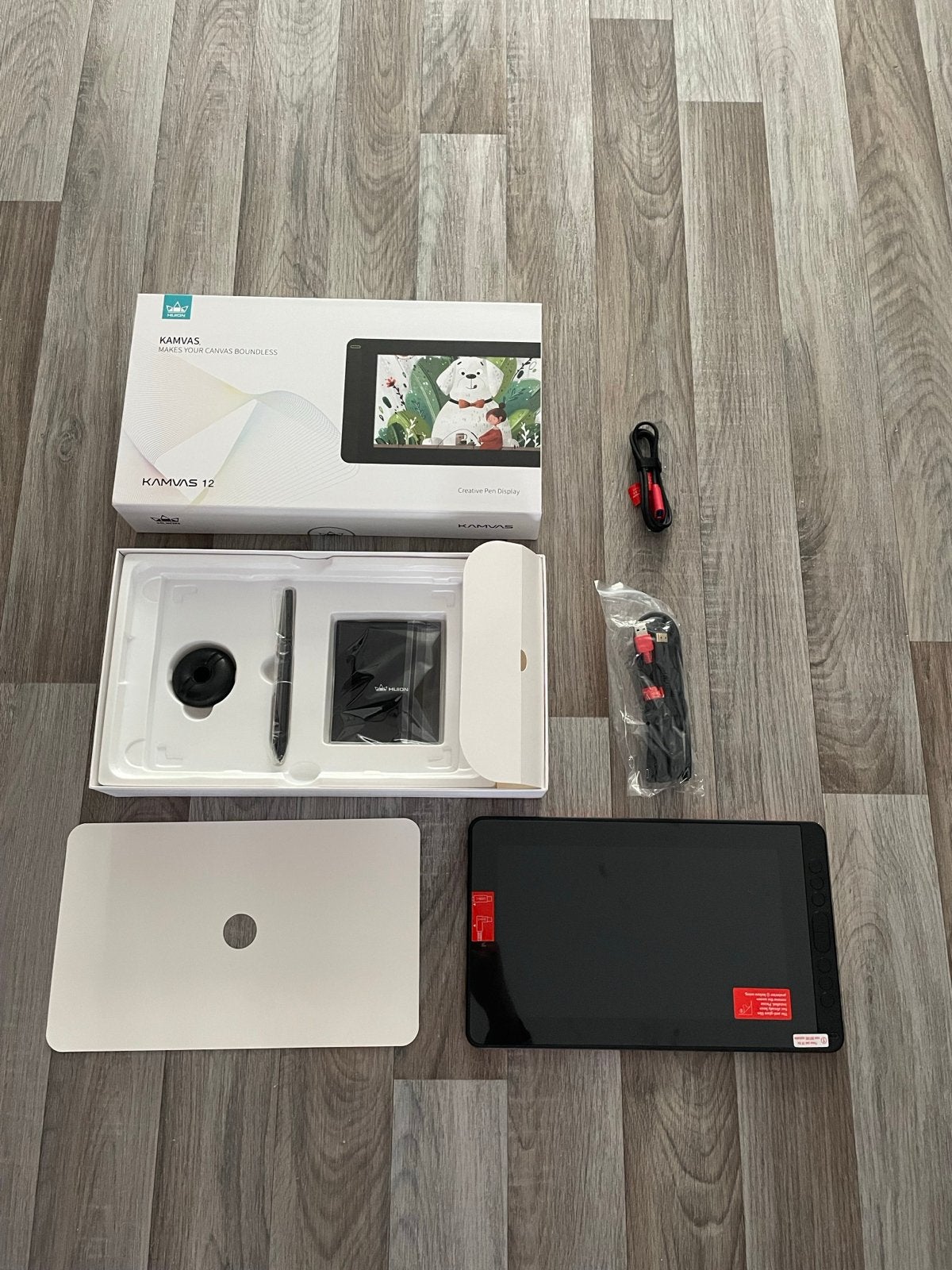 Huion Kamvas 12 Tekentablet met standaard, Computers en Software, Ophalen of Verzenden, Multi-touch, Zo goed als nieuw, Bedraad