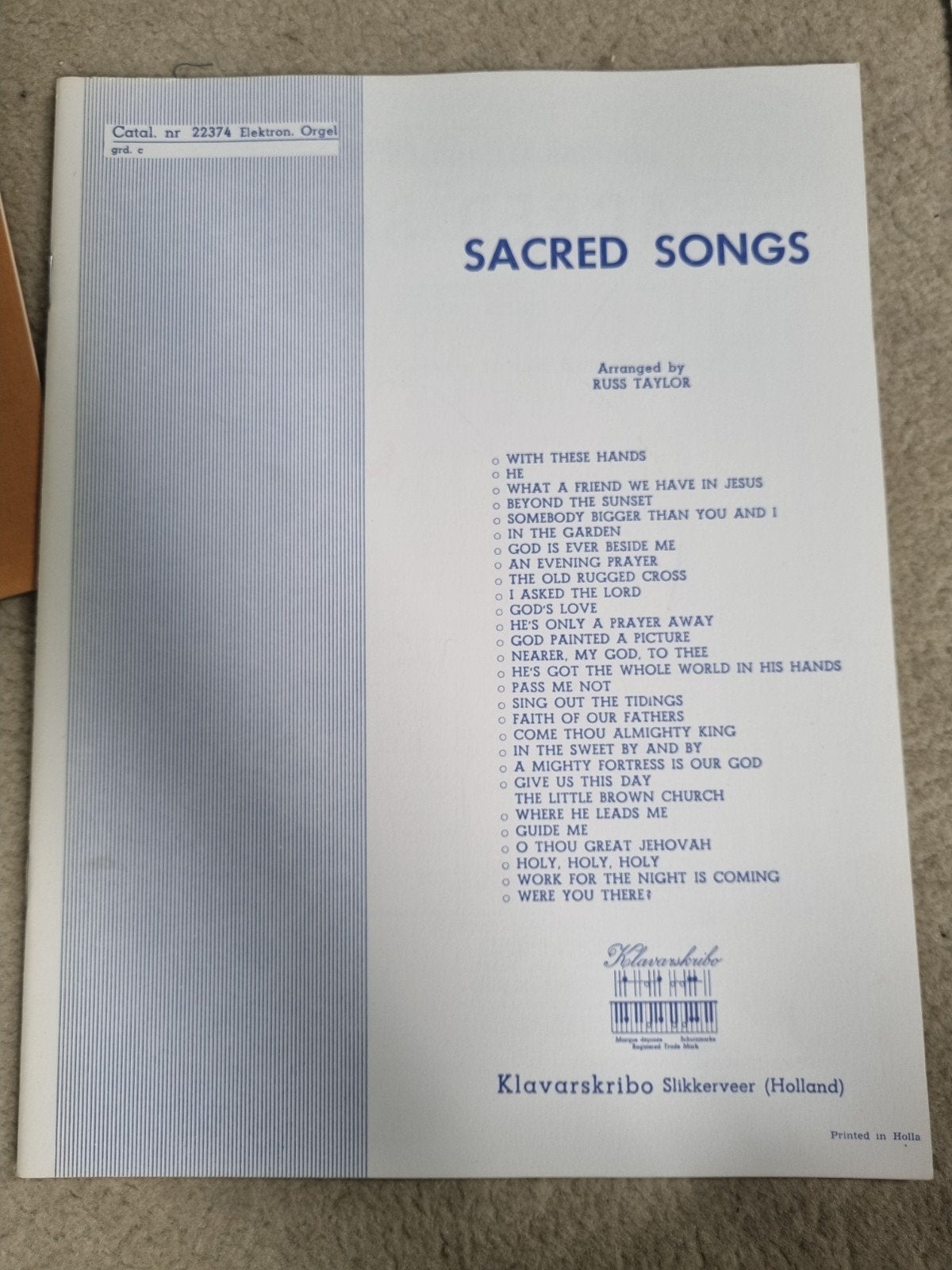 klavarskribo, Sacred songs, Ophalen of Verzenden, Zo goed als nieuw, Artiest of Componist