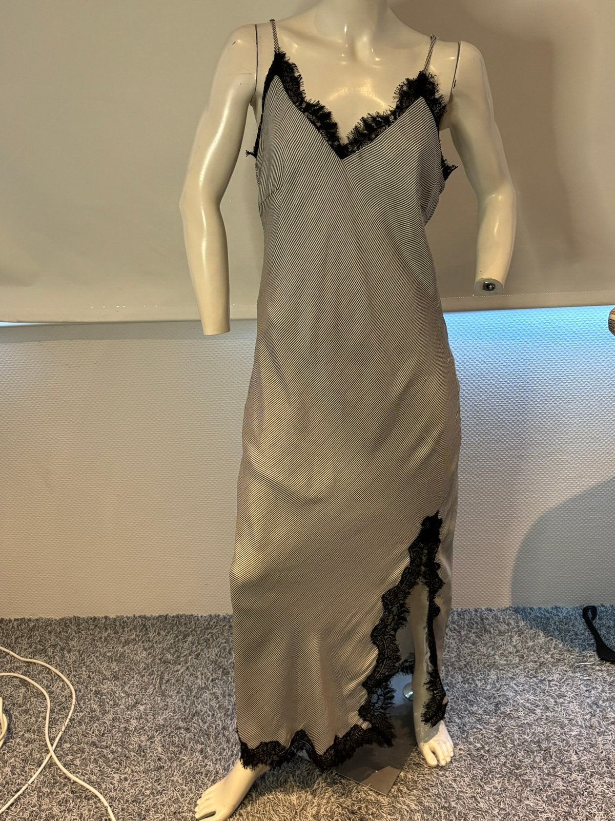 Gold hawk zijde jurk met kant maat l, ., Zwart, Maat 42/44 (L), Cocktailjurk
