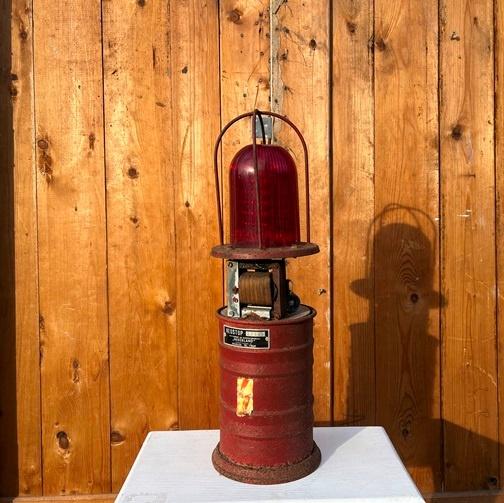 Sein lamp Neostop Haarlem metaal rood origineel 48,5 hoog, Ophalen of Verzenden
