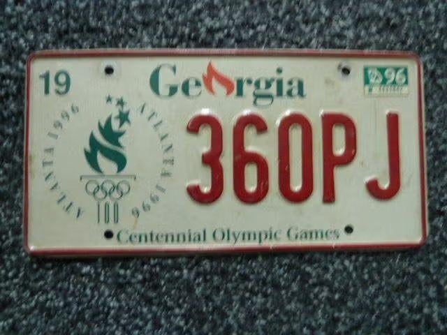 Kentekenplaat licenseplate Georgia Olympic Games USA, Verzenden, Gebruikt, Auto's