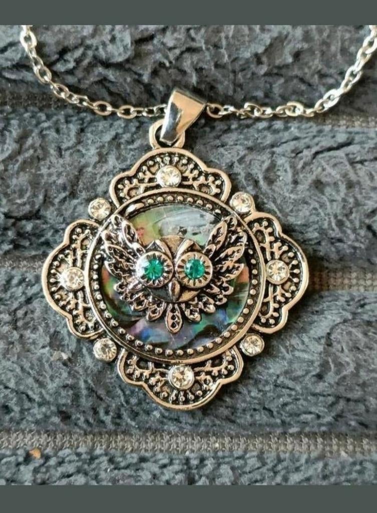 Ketting grote Uil, Verzenden, Nieuw, Zilver, Met hanger