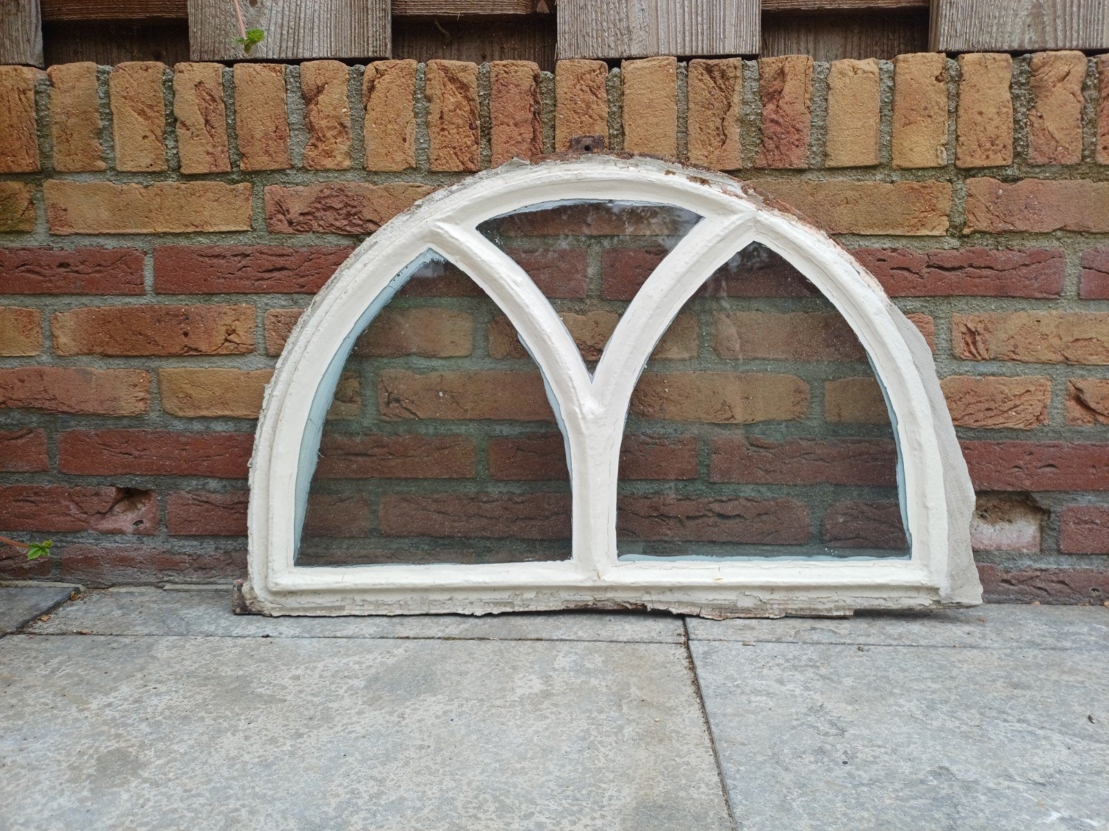 Stalraampje - half rond, 40x60cm, Doe-het-zelf en Verbouw, Glas en Ramen, Ophalen, Gevelraam of Ruit, Gebruikt, Minder dan 80 cm