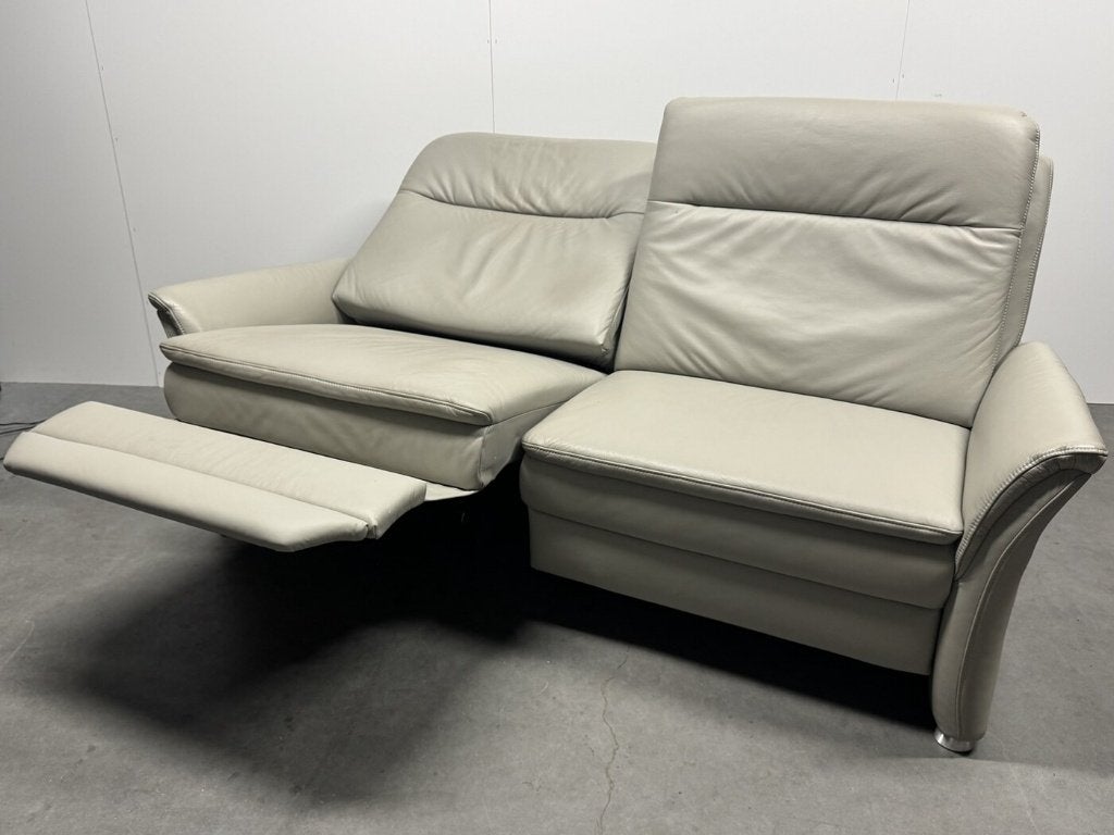 Leren 2-zits relaxbank elektrisch hoge zit – als nieuw, Verzenden, Modern, tijdloos, 150 tot 200 cm, Tweepersoons