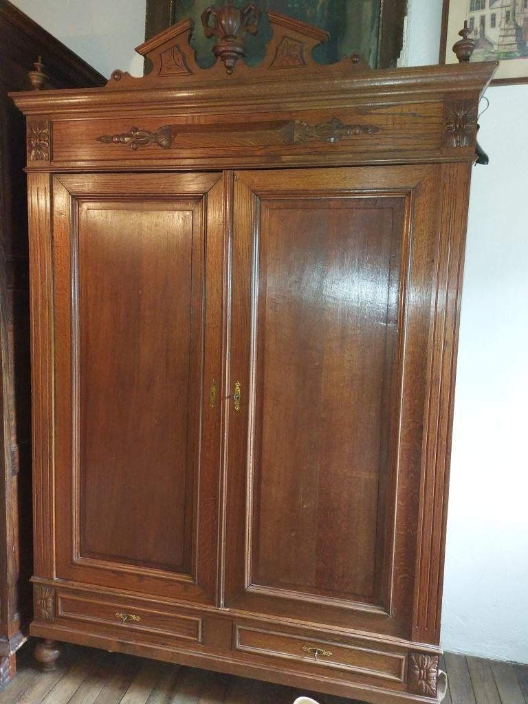 oude eiken hangkast, begin 1900, Antiek en Kunst, Curiosa en Brocante, Ophalen