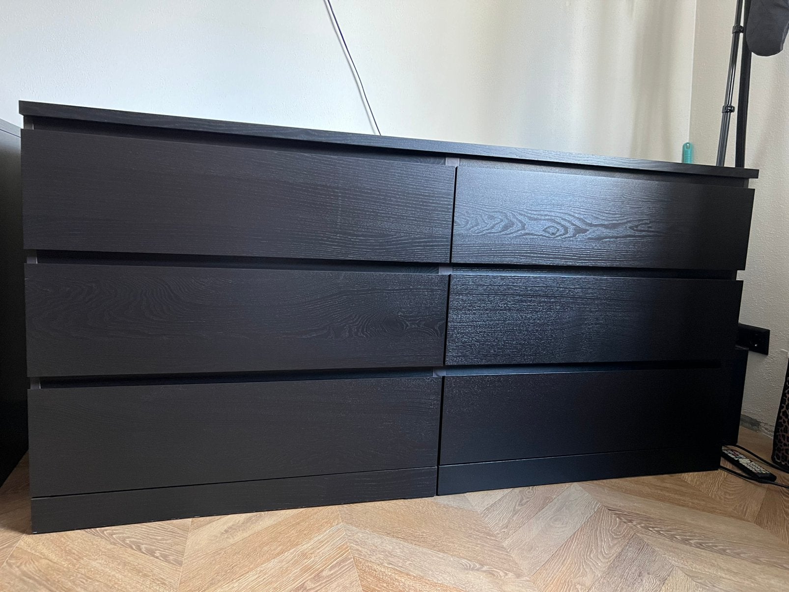 MALM ladekast 6 lades zwartbruin 160X48X78 van IKEA, Huis en Inrichting, Ophalen, 5 laden of meer, 150 tot 200 cm, Zo goed als nieuw