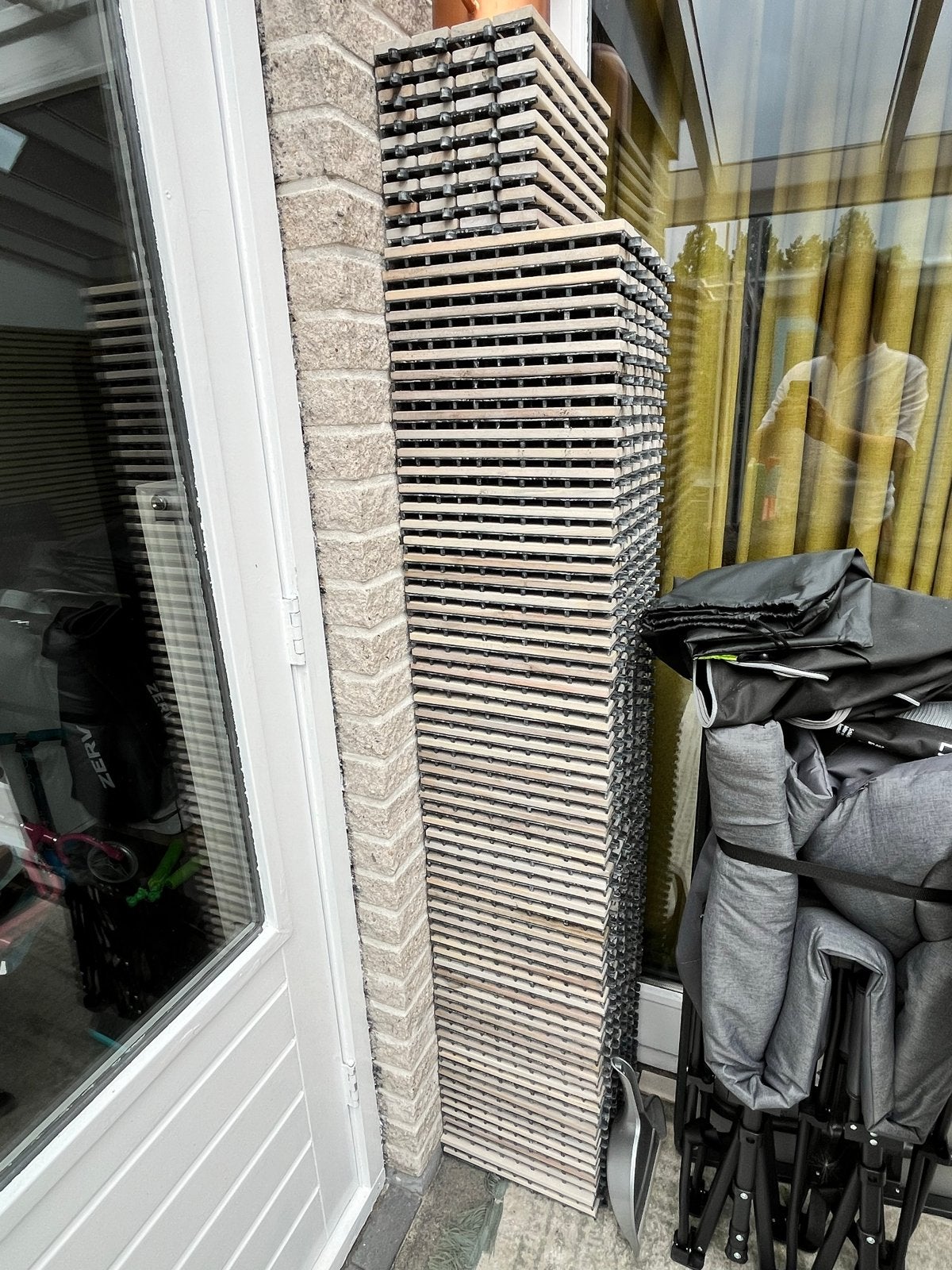 Houten terrastegels kliksysteem - diverse maten, Tuin en Terras, Tegels en Klinkers, Ophalen, Gebruikt, Hout, Terrastegels
