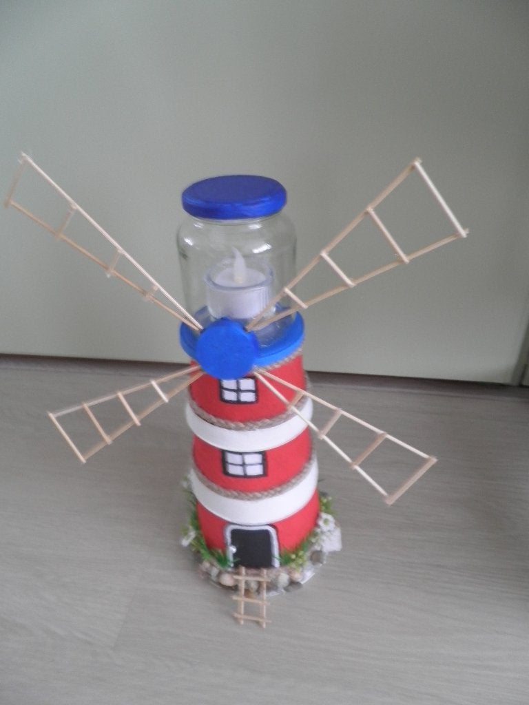 Vuurtoren met verlichting, Meerkleurig, Overige materialen, Overige stijlen, Nieuw