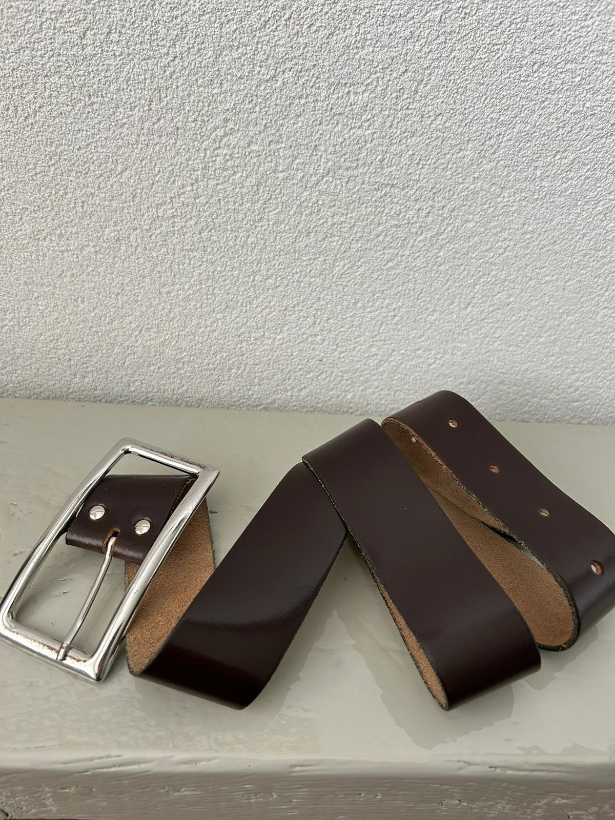 Leren Damesriem / Ceintuur / Belt 85cm Chocoladebruin, Ophalen of Verzenden, Zo goed als nieuw