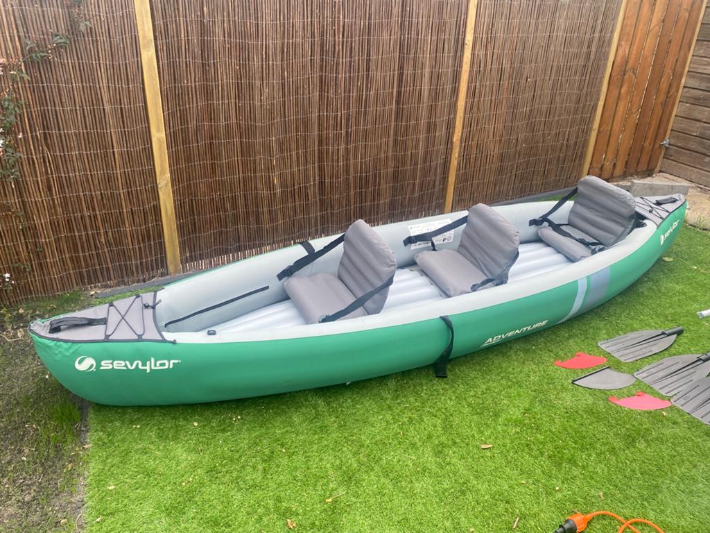 Sevylor opblaasbare kan. 100% lekvrij + peddels, Watersport en Boten, Kano's, Ophalen, Kajak, Twee personen, Zo goed als nieuw