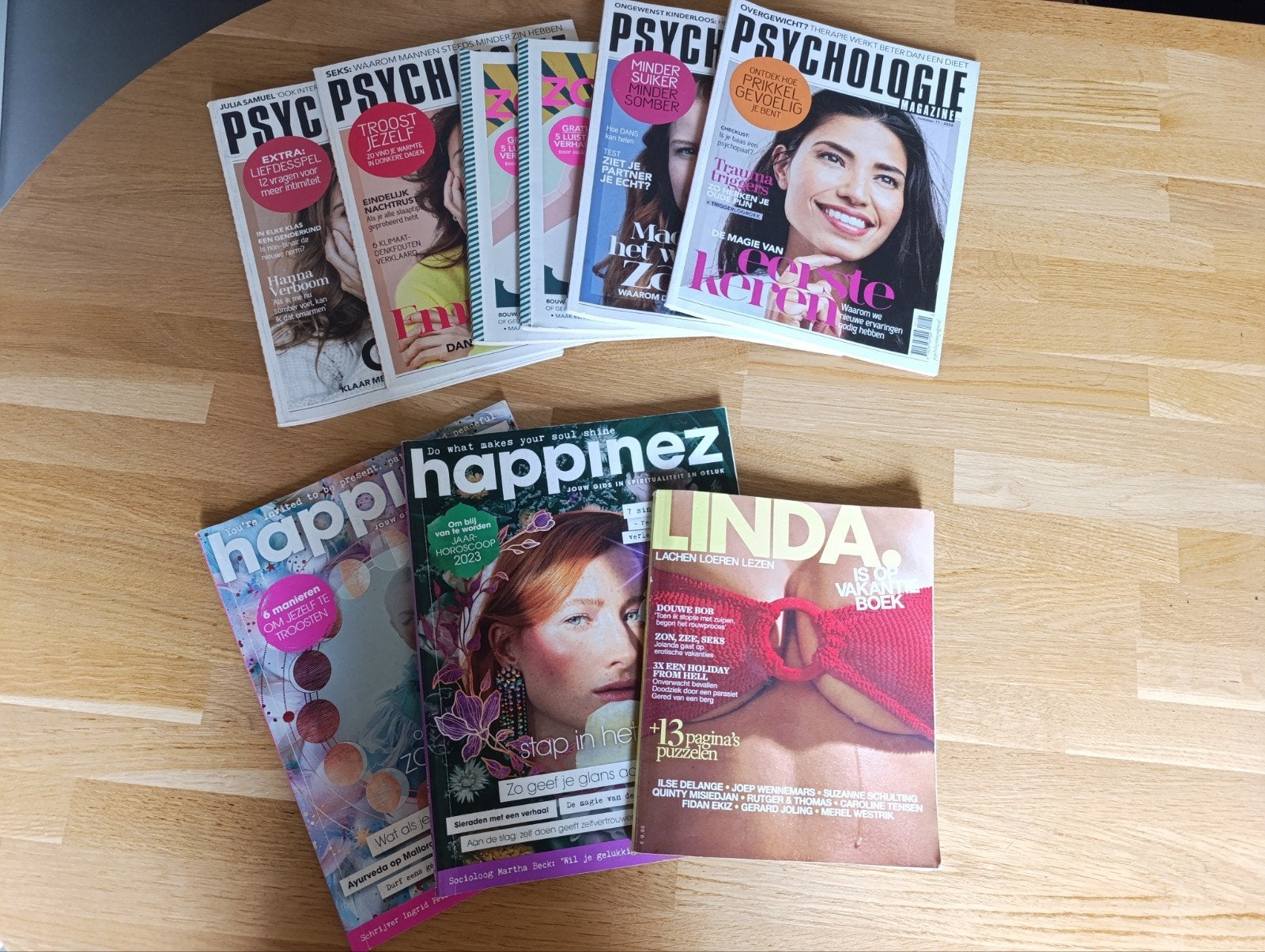 Tijdschriftenpakket met Psychologie Magazine, Happinez,Linda, Ophalen of Verzenden, Zo goed als nieuw, Damesbladen