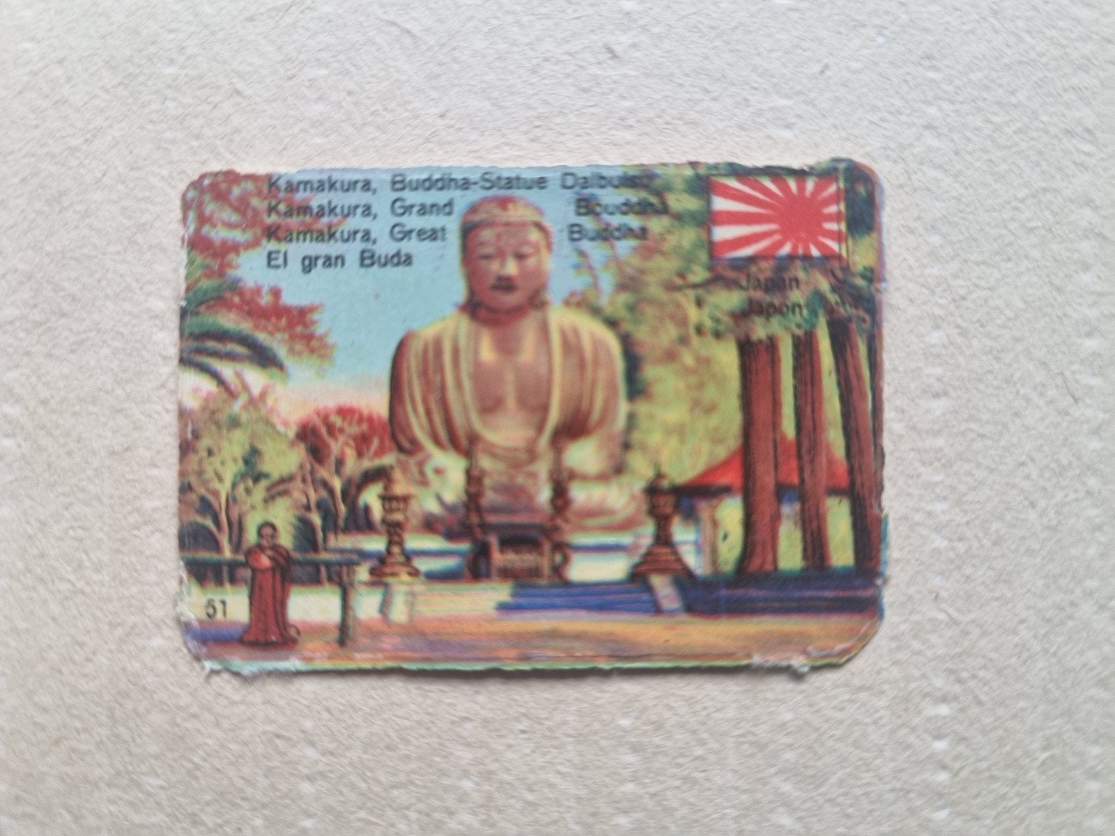 Vintage prentje  Kamakura Grote Boeddha Japan, Ophalen of Verzenden, Utrecht