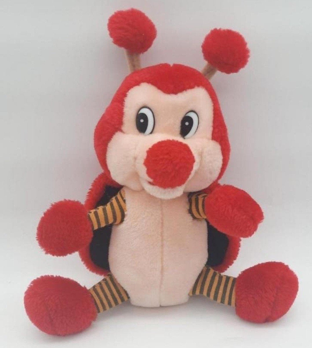 Vintage knuffel Rode Bij ca. 24cm hoog, Ophalen of Verzenden, Zo goed als nieuw, Overige typen, Middelgroot (20 tot 80 cm)