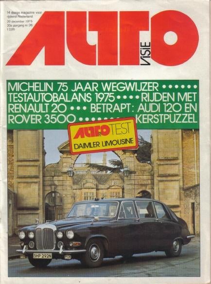 Autovisie 26 1975 : Renault 20 - Daimler Limousine DS 420, Boeken, Auto's | Folders en Tijdschriften, Ophalen of Verzenden, Gelezen