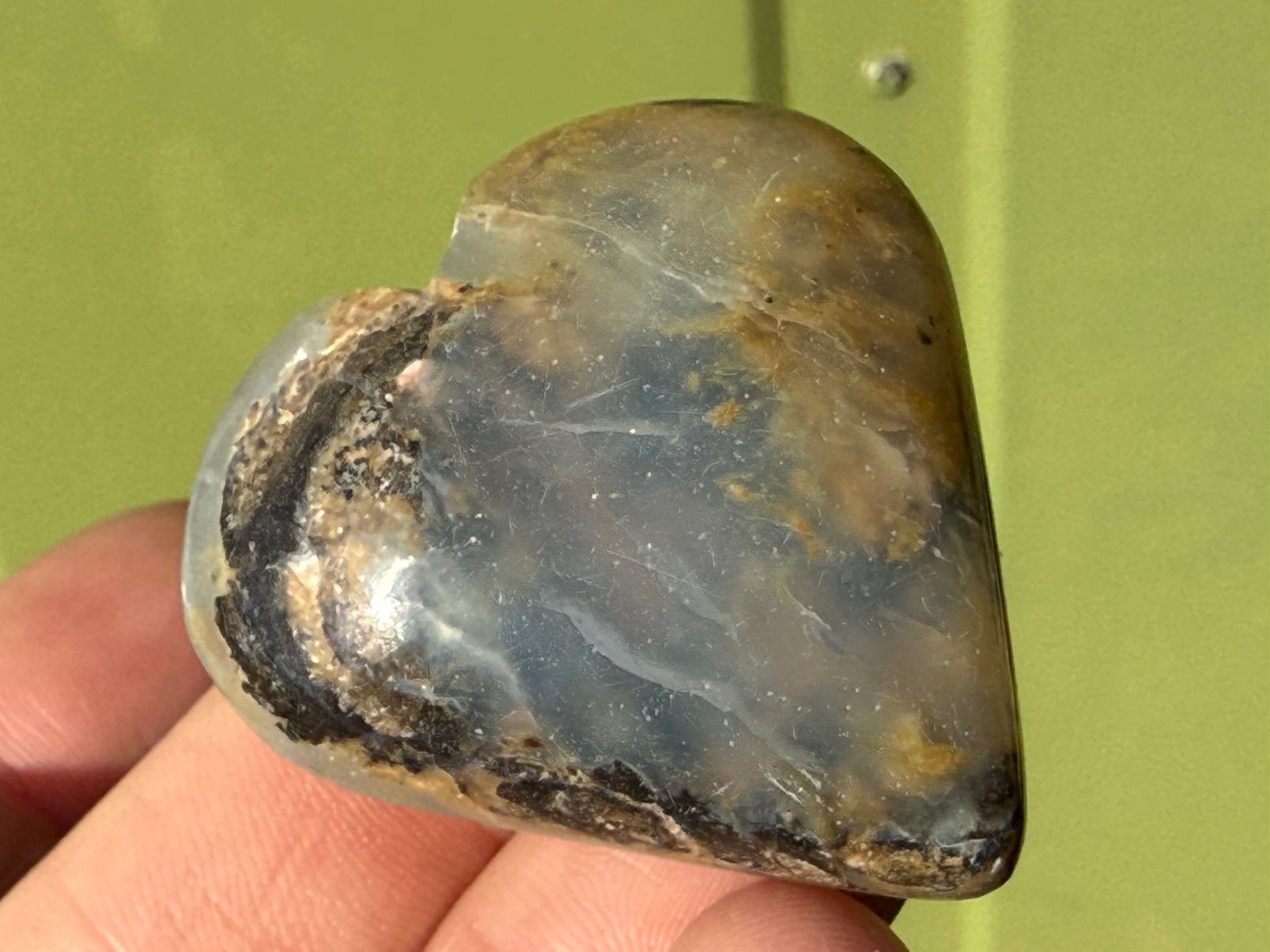 Nr 35 Opaal hart Peru edelstenen mineralen, Ophalen of Verzenden, Mineraal
