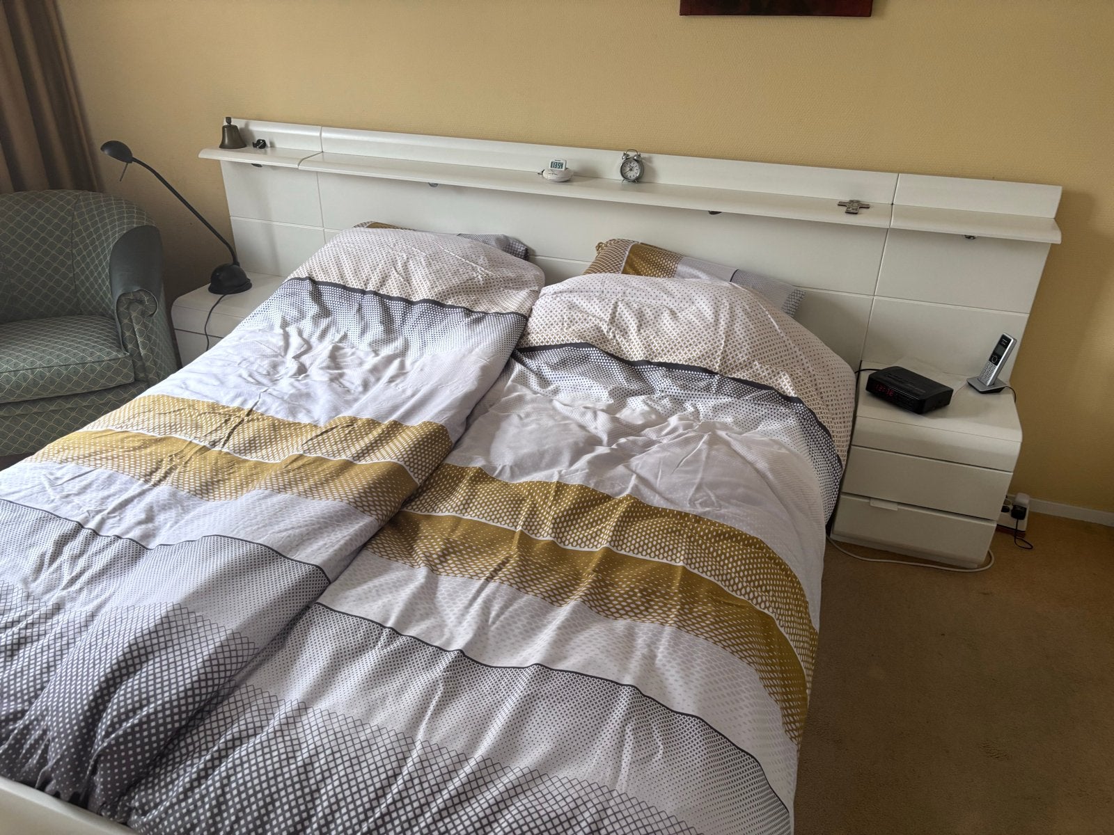 tweepersoonsbed met 2 verstelbare matrassen, Ophalen, Tweepersoons, 200 cm, 160 cm