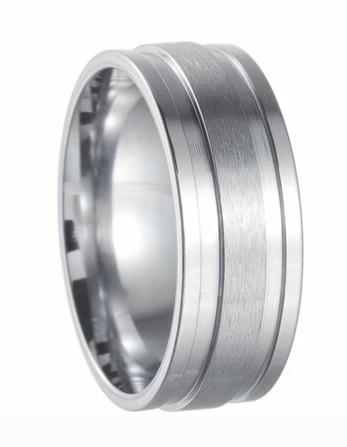 Nieuwe Titanium Ring Maat 21 - Mat en Glanzend Design, Overige materialen, 20 of groter, Nieuw, Ophalen of Verzenden