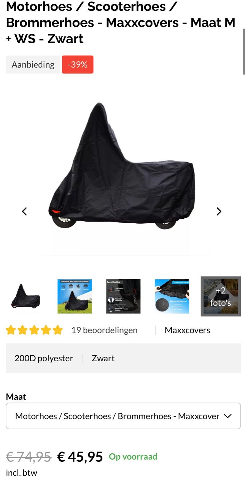 Nieuwe Scooterhoes/Brommerhoes met windscherm, Ophalen of Verzenden, Nieuw