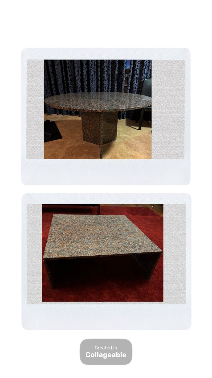 Marmeren eettafel en salontafel - perfecte staat, Ophalen, Zo goed als nieuw, Rond, Overige materialen