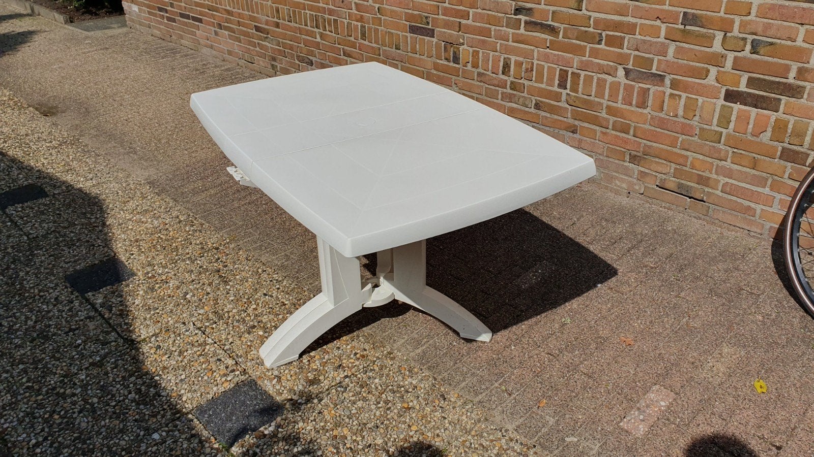 Tuintafel met hoes, Tuin en Terras, Picknicktafels, Ophalen, Overige materialen, Gebruikt, Inklapbaar