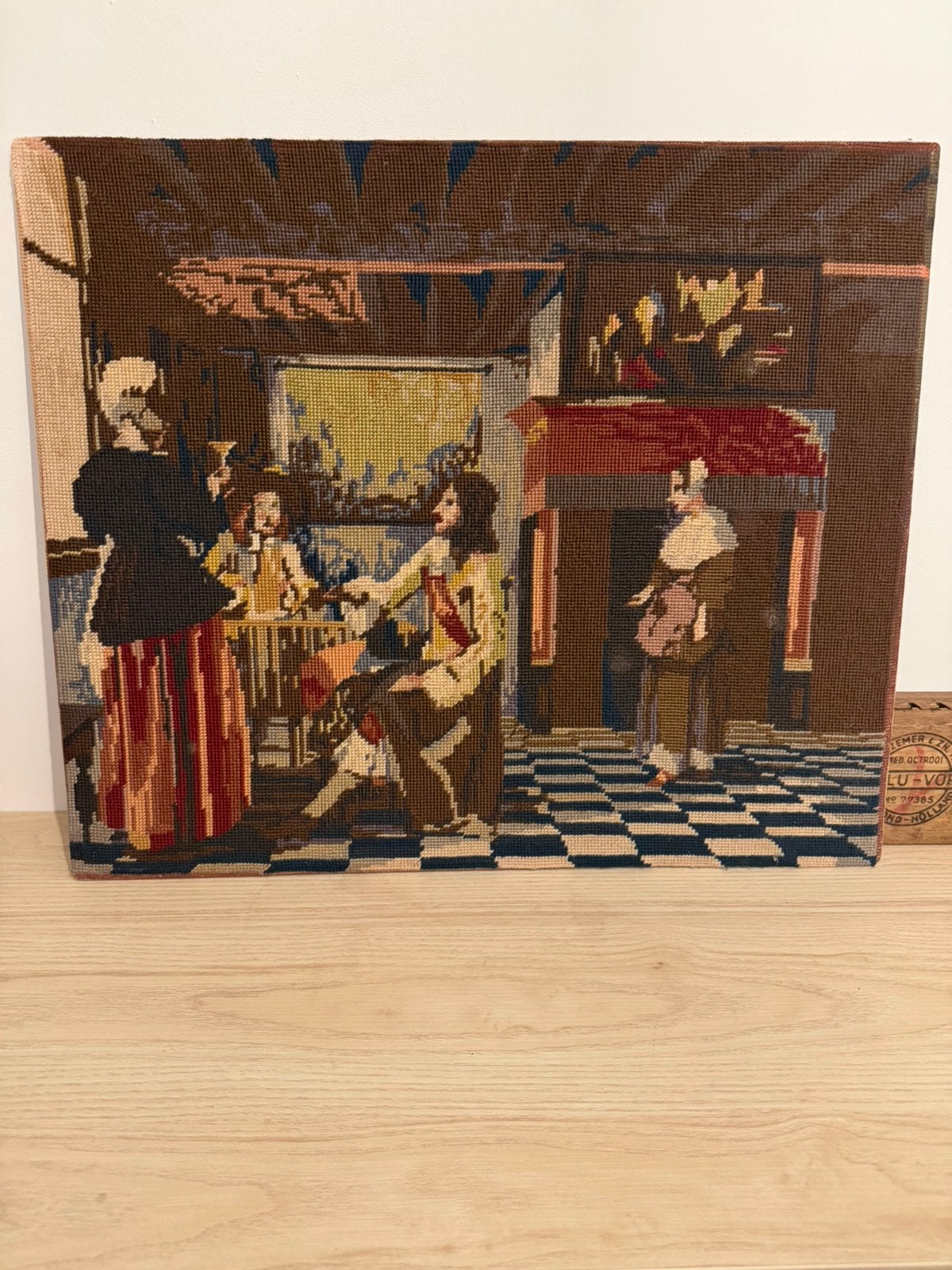Prachtig handgemaakt Gobelin borduurwerk RoyalParis 63x53 cm, Antiek en Kunst, Kunst | Schilderijen | Klassiek, Ophalen of Verzenden