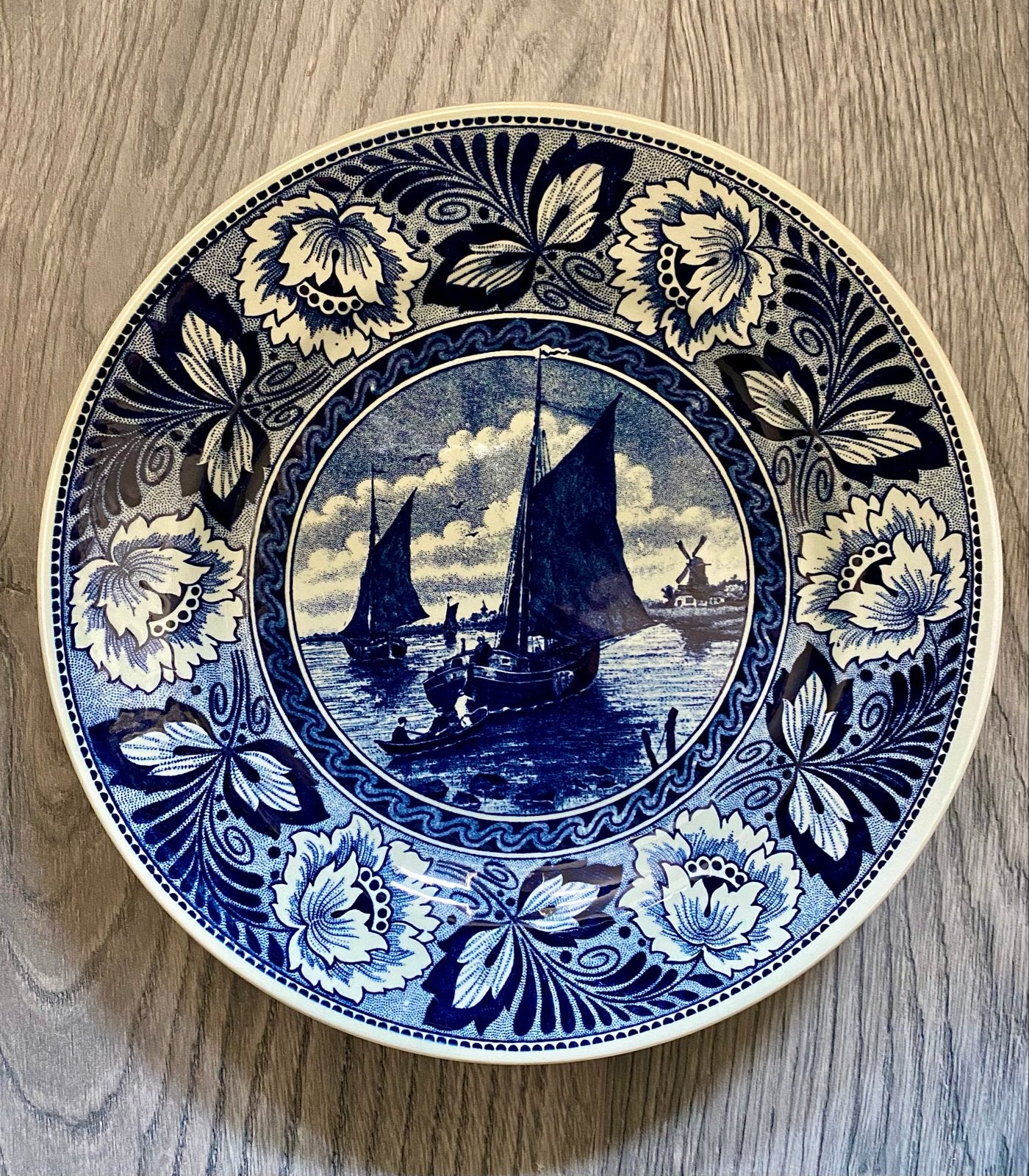 Set van 4 Boch Frères Delfts blauwe wandborden, Ophalen of Verzenden