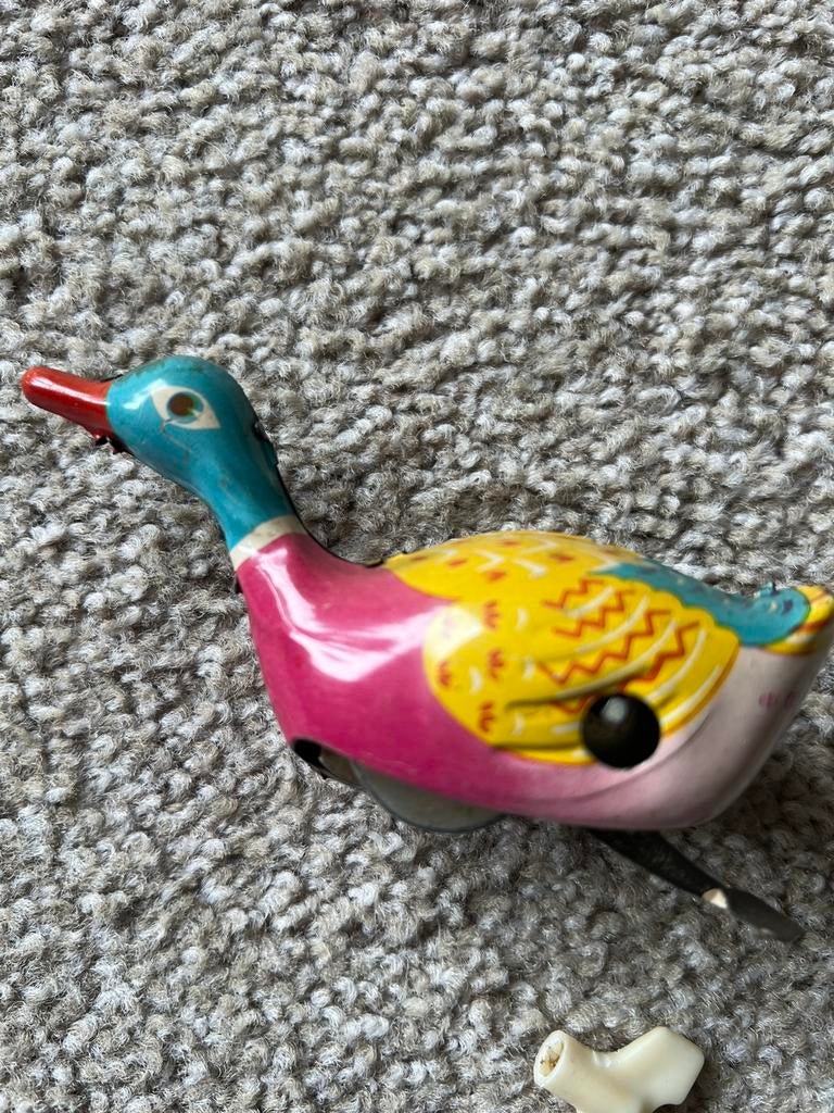 Vintage  blikken speelgoed vogel eend, Ophalen of Verzenden, Zo goed als nieuw
