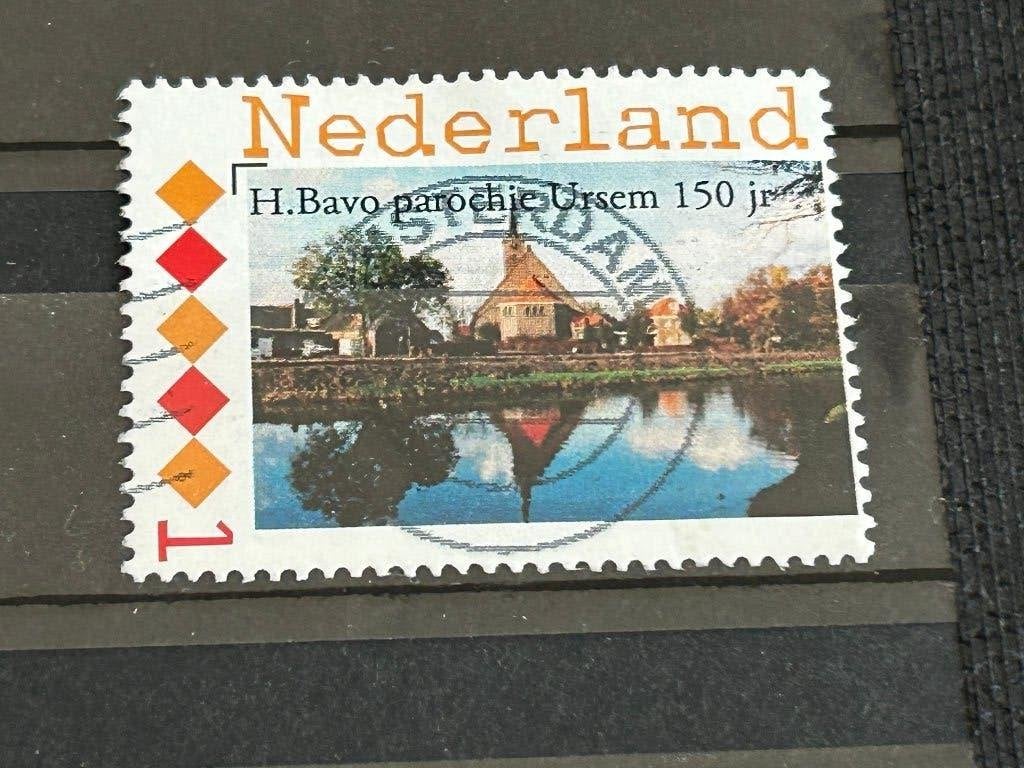 Persoonlijke zegel. Ursem. Kerk. H. Bavo 150 jaar., Ophalen of Verzenden, Na 1940, Gestempeld