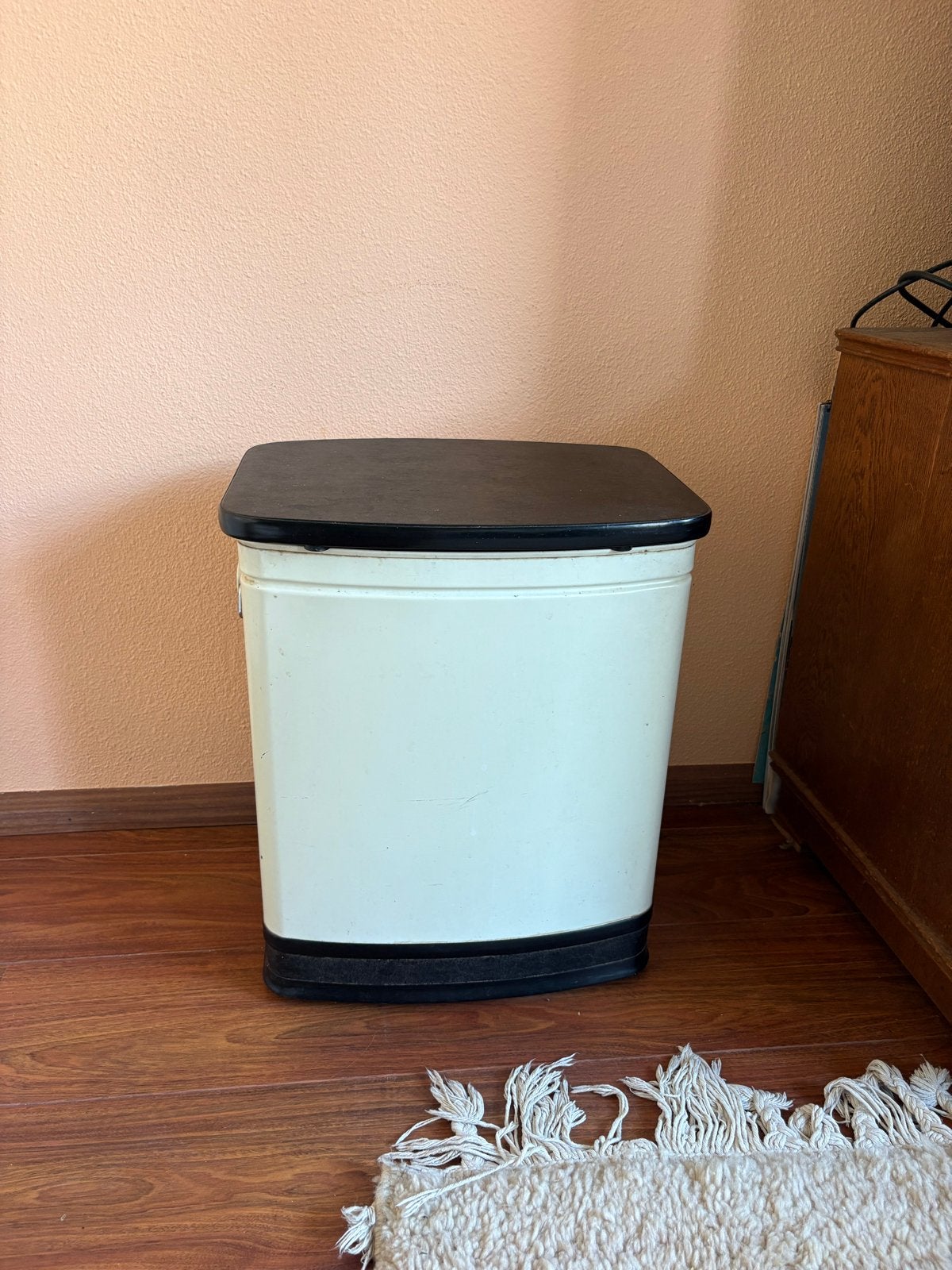 Vintage Brabantia Wasmand Jaren 50/60 - Crèmewit/Zachtgeel, Ophalen of Verzenden