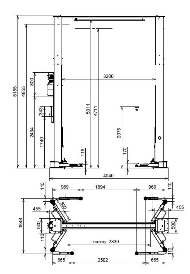 WOLF WL250XLM – 5 ton extra brede hefbrug, Ophalen, Nieuw