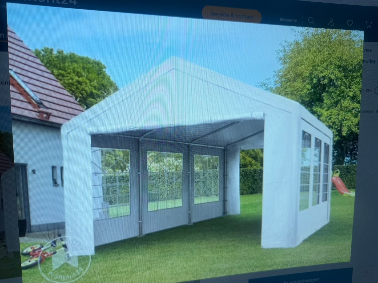 Partytent 3x6 m, PE 350, wit, Gebruikt, Partytent, 5 tot 8 meter, 2 meter of meer