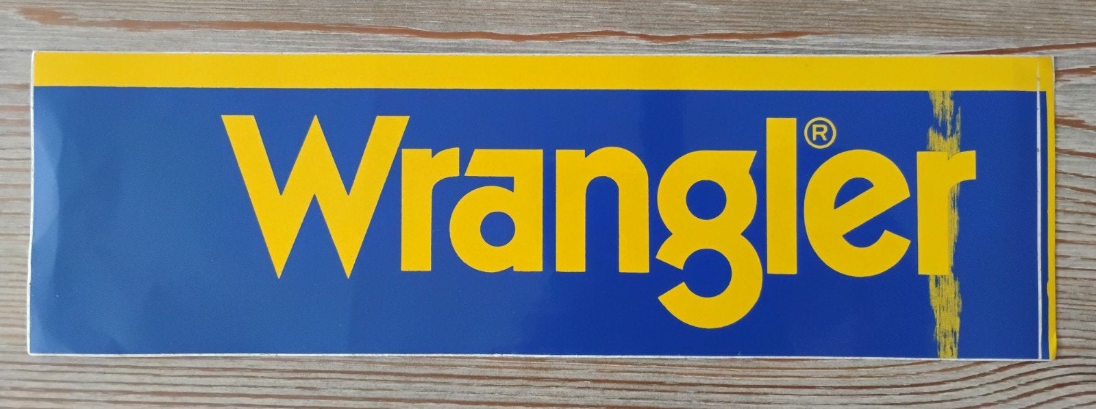 Vintage Sticker - Wrangler Kleding - 22 cm, Verzamelen, Ophalen, Gebruikt