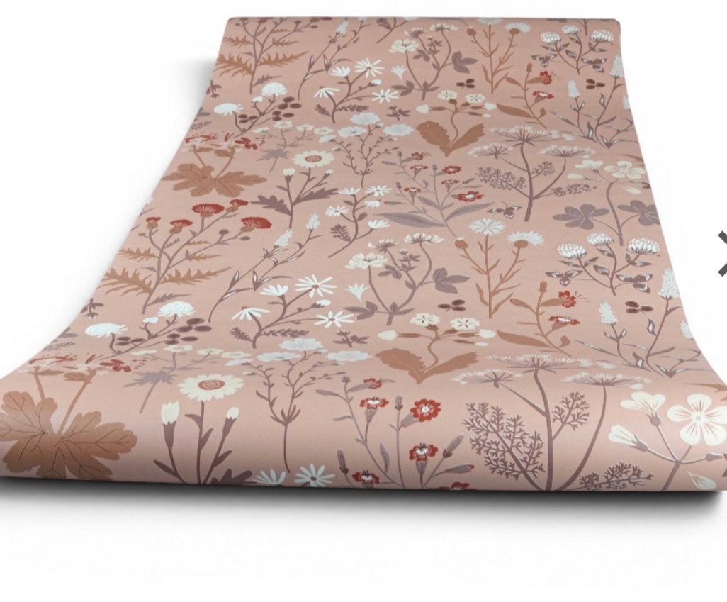 5 rollen Wallcoverings Vliesbehang - Bloemenpatroon, Bloemen, Overige merken, Ophalen of Verzenden, 25 tot 50 m²