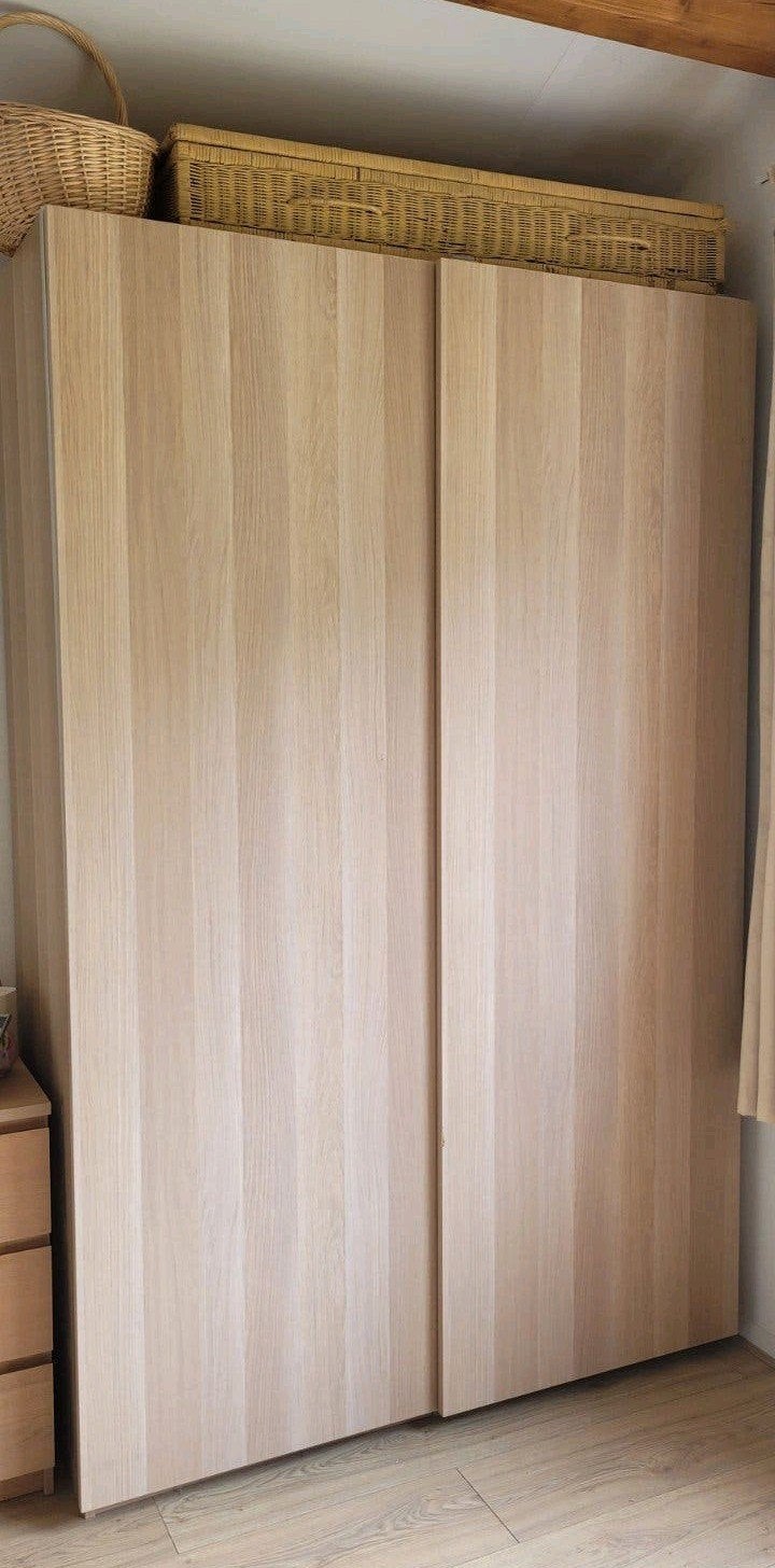 IKEA PAX kledingkast met schuifdeuren, Huis en Inrichting, Kasten | Kledingkasten, Ophalen, Gebruikt, Modern, functioneel, Met plank(en)