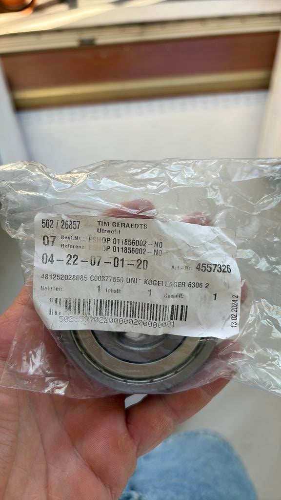 Kogellager voor Miele wasmachine, Witgoed en Apparatuur, Wasmachines, Ophalen, Nieuw, 1200 tot 1600 toeren