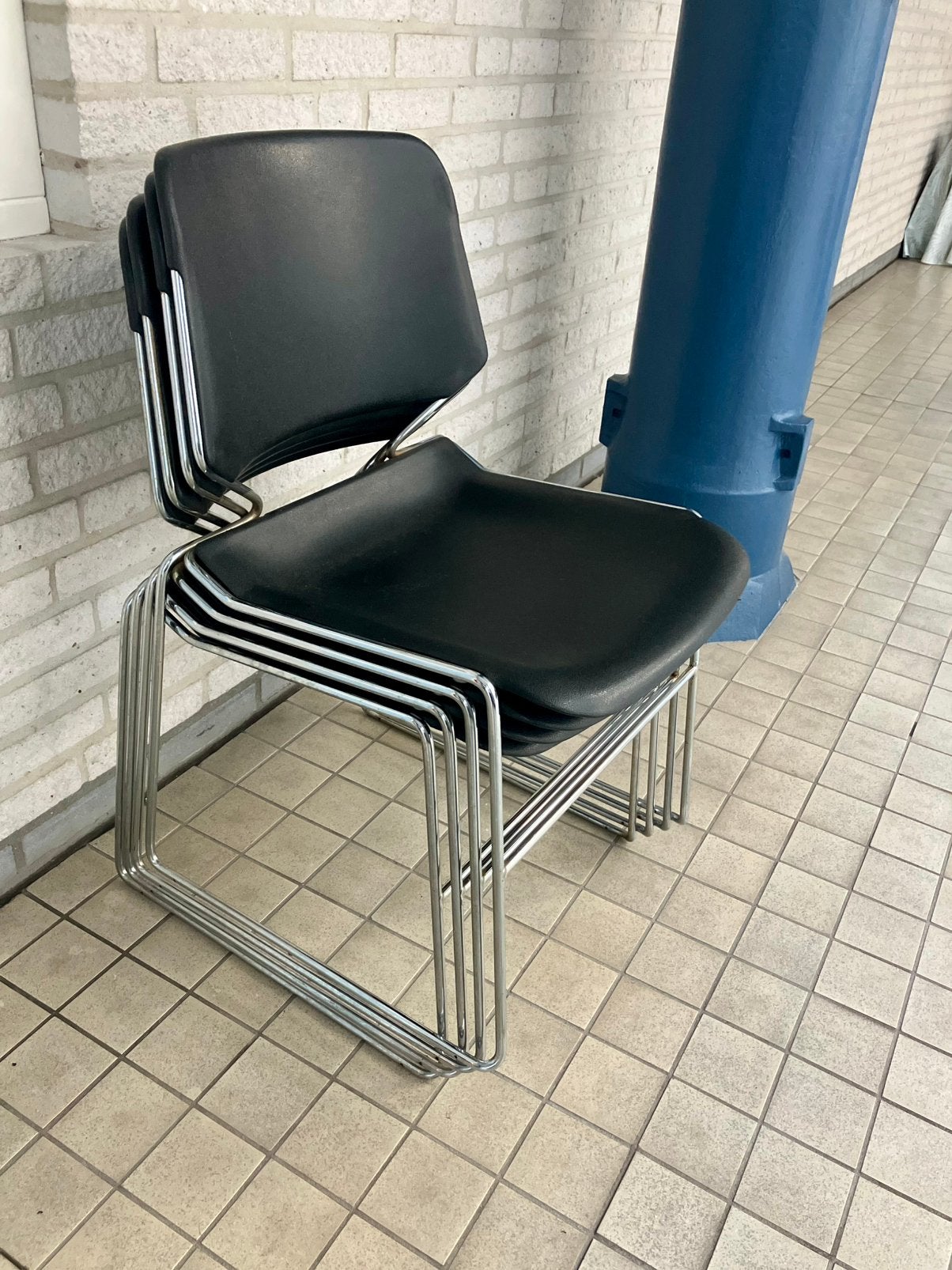 Vintage Matrix krueger design stoelen 4x, Ophalen, Gebruikt, Bruin, Vier