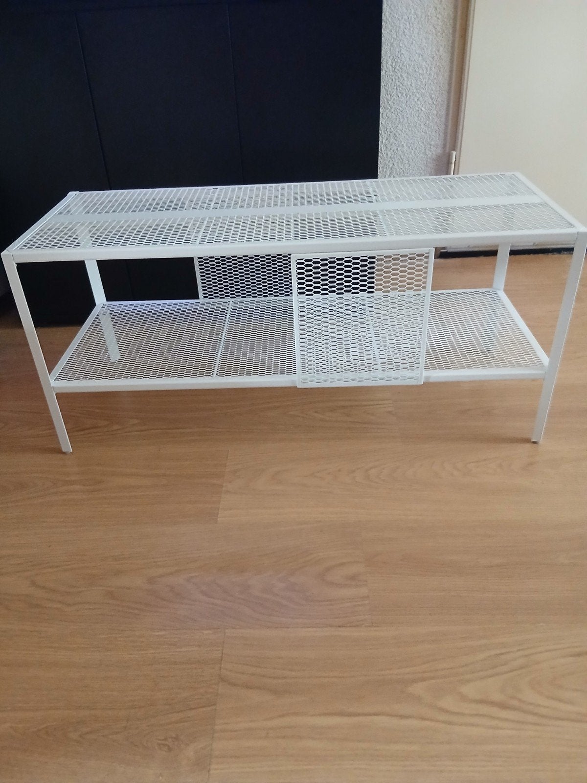 Laag wit metalen tv-meubel - 90x35x40cm, Huis en Inrichting, Ophalen