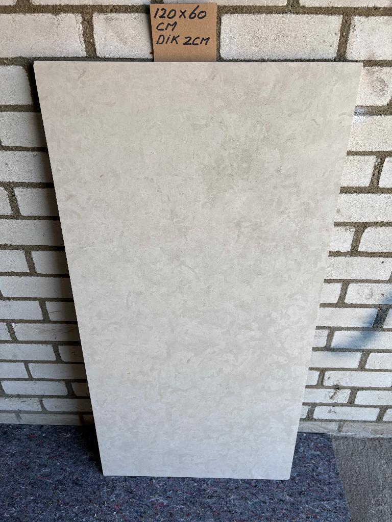 Buitenkeukenblad marmer afm:120x60x2cm voor in buitenkeuken., Ophalen, Nieuw, Houtskool