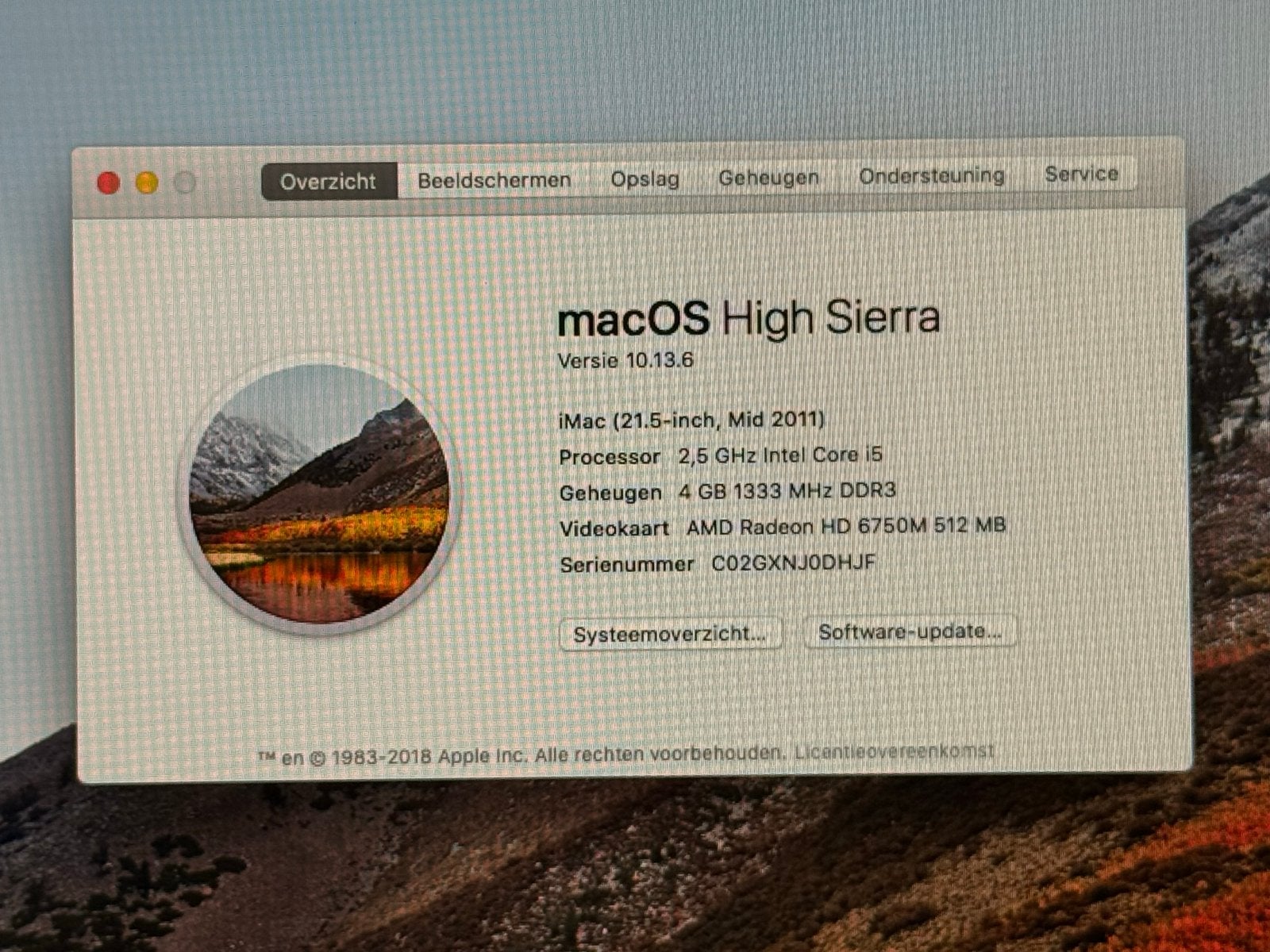 Apple iMac 21.5-inch (Mid 2011) - 2.5 GHz i5, 4GB RAM, 500GB, Computers en Software, Apple Desktops, 2 tot 3 Ghz, HDD, IMac, Ophalen of Verzenden
