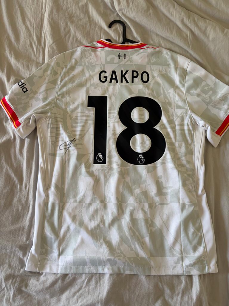 Gesigneerd Liverpool shirt Cody Gakpo - Maat XL, Verzamelen, Ophalen of Verzenden, Zo goed als nieuw, Buitenlandse clubs, Shirt