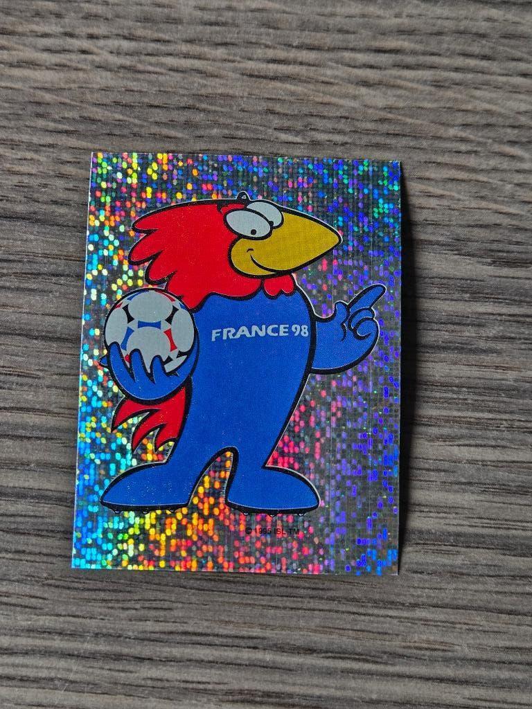 Panini World Cup Frankrijk 1998 Mascotte nr. 3, Ophalen of Verzenden, Zo goed als nieuw, Buitenlandse clubs, Poster, Plaatje of Sticker
