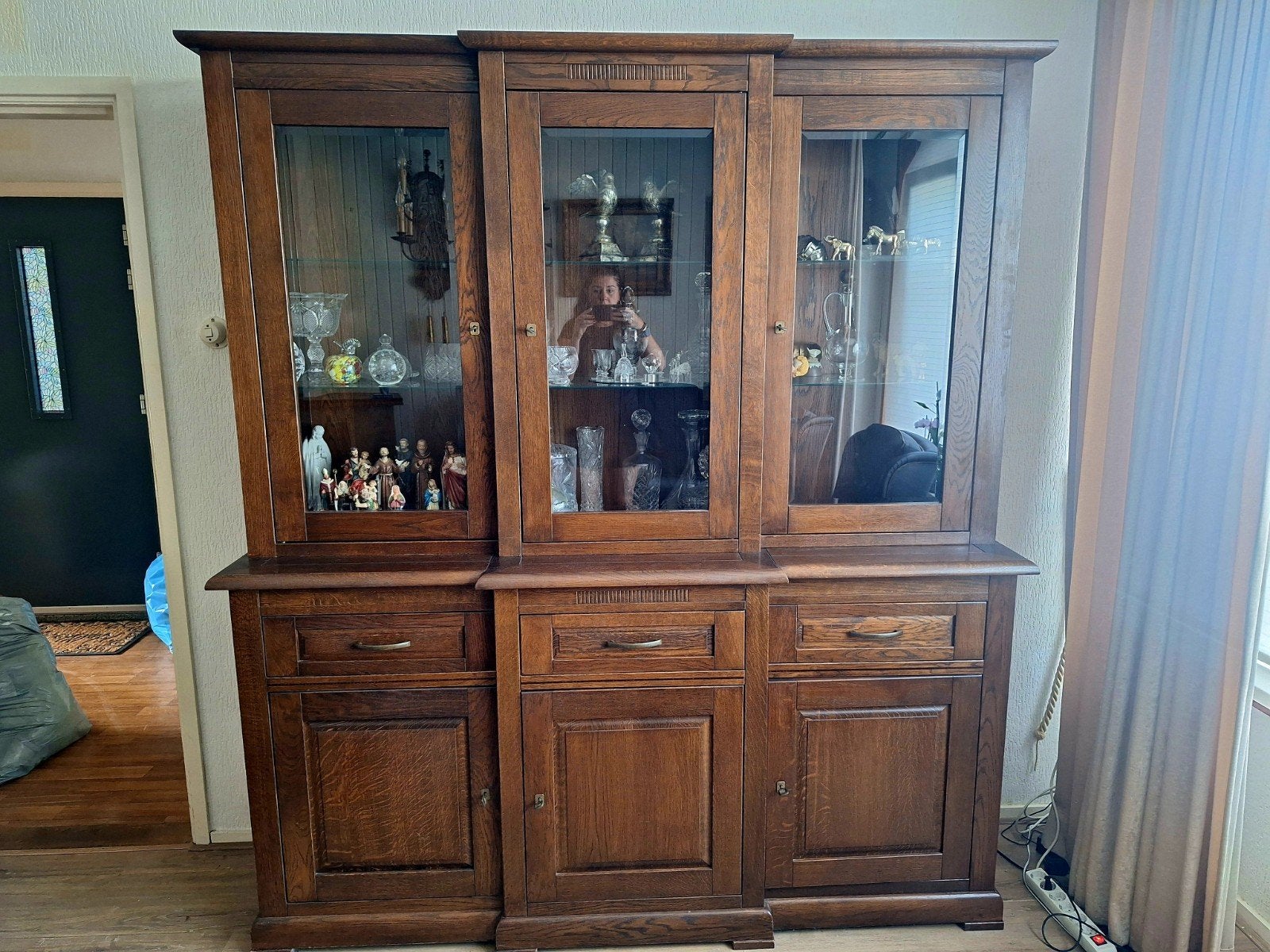Wandmeubel 2-delig Vitrine en dressoir, Ophalen, Met deur(en), 200 cm of meer, 150 tot 200 cm