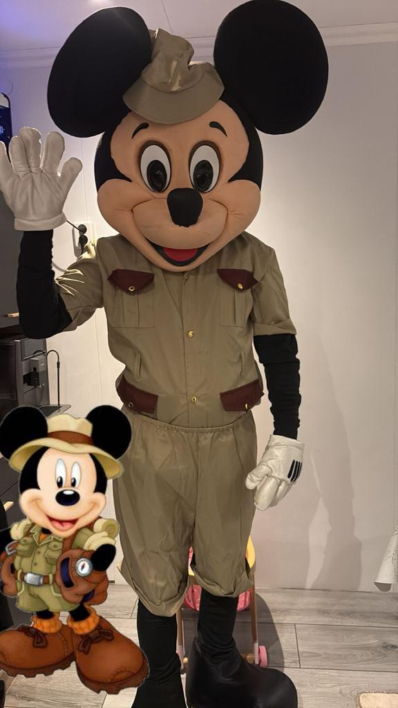 MICKEY OP SAFARI MASCOTTE VERHUUR, Ophalen of Verzenden, Zo goed als nieuw, Verjaardag